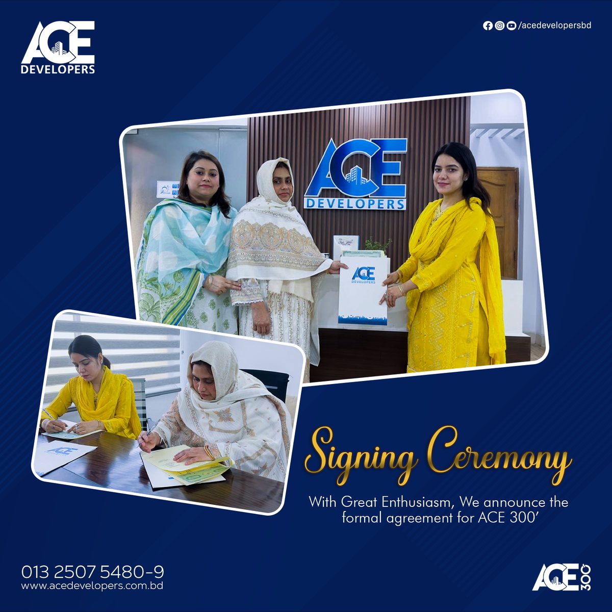 Signing ceremony with ACE 300′