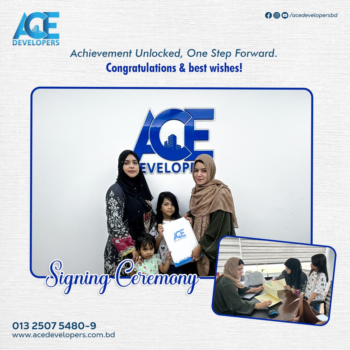 Signing ceremony with Mrs. Navila Sultana